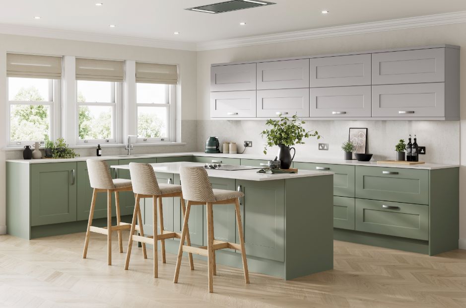 Solent Reed Green & Grey Mist