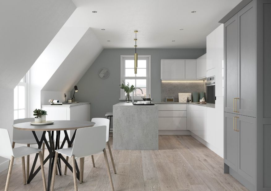Brera Gloss White Thornham Dust grey