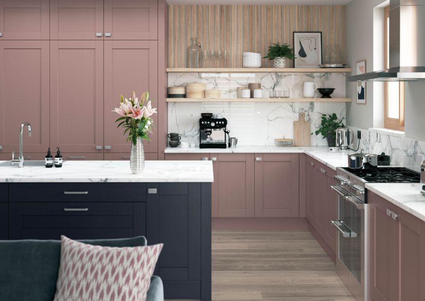 Colmar Vintage Pink Slate Blue Front