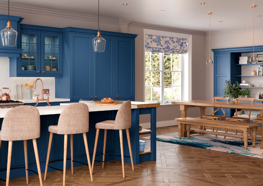 Wakeley Parisian Blue Kitchen Left Side