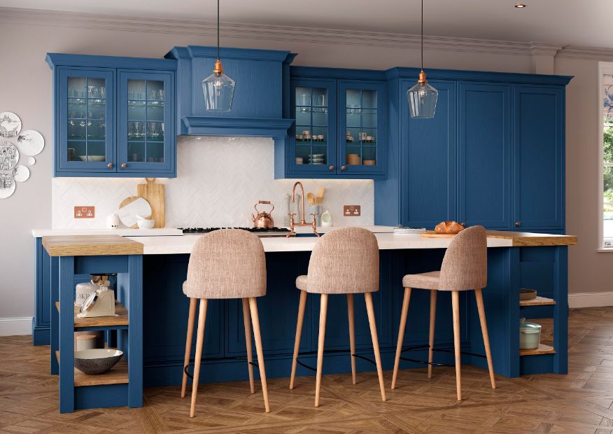 Wakeley Parisian Blue Kitchen Side