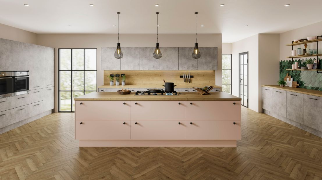 Nola Rose Pink Light Grey Chicago Concrete Wide